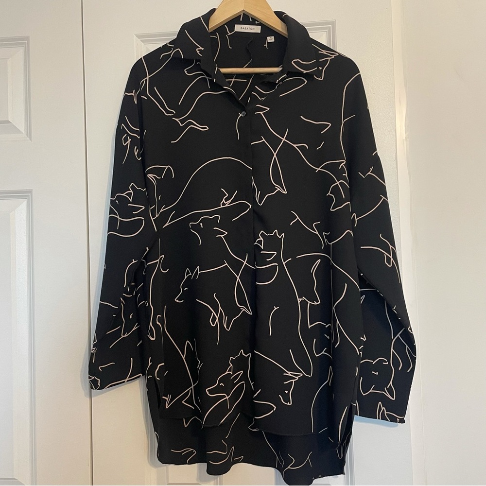 Babaron Fox Print Long Sleeve Blouse